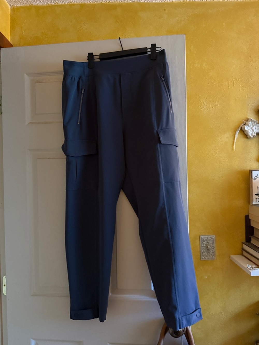 Athleta Navy Cargo Jogger Pants with Zip Pockets